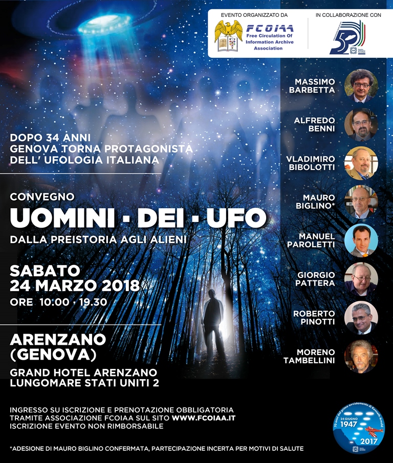 Convegno di Arenzano 24 marzo 2018 - Ufologia a convegno